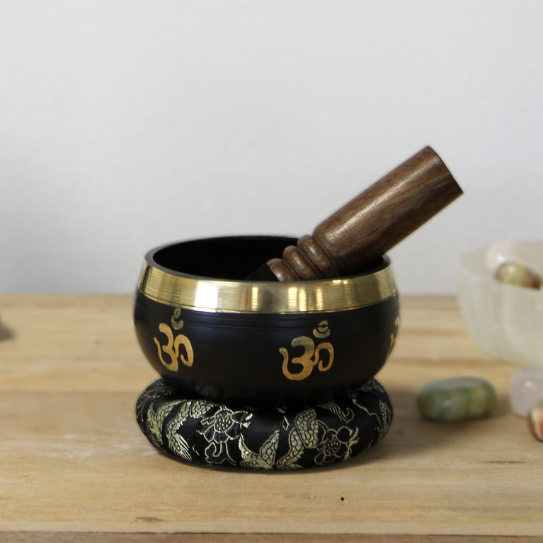 Yoga Om Singing Bowls Set - Healing Sound Therapy & Meditation - Premium Quality