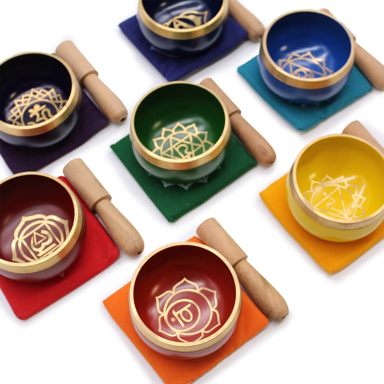 Chakra Singing Bowl Gift Set - Pyramid Shape - Premium Quality