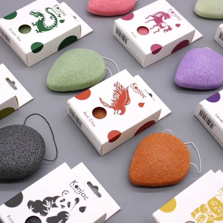 Bamboo Charcoal Teardrop Konjac Sponge - Anti-Bacterial Natural Cleansing Beauty Tool