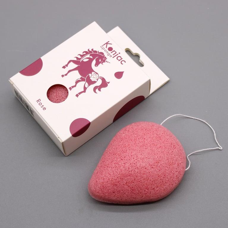 Rose Teardrop Konjac Anti-Aging Facial Cleansing Sponge - Natural Beauty Care Tool