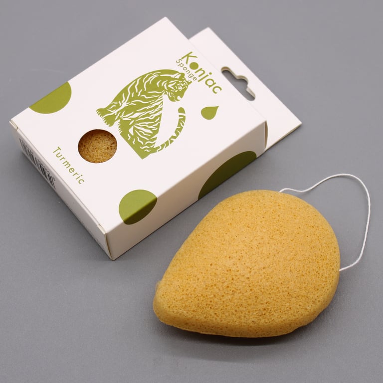 Turmeric Anti-Wrinkle Teardrop Konjac Sponge - Natural Exfoliating Skin Care Tool