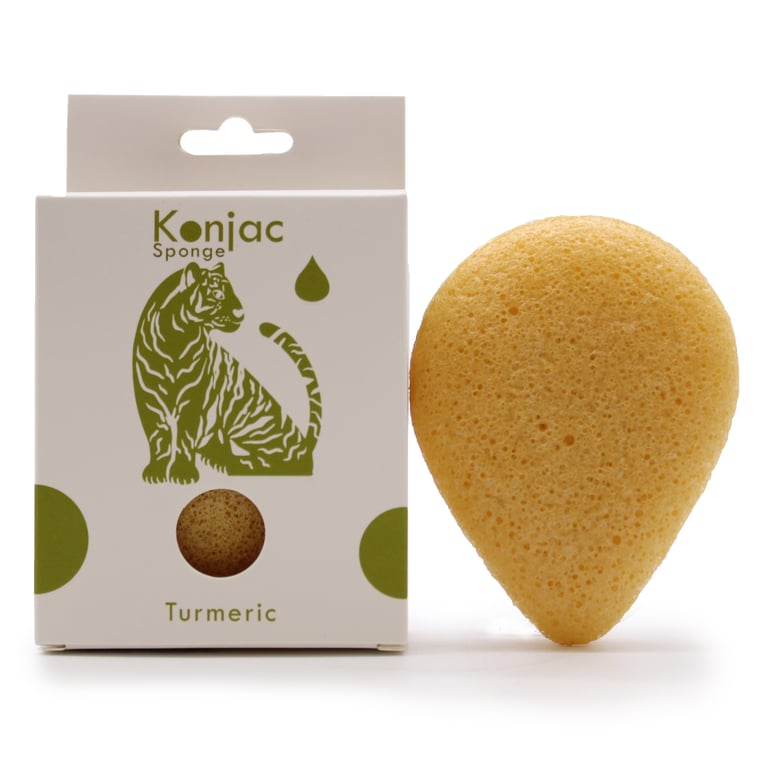 Turmeric Anti-Wrinkle Teardrop Konjac Sponge - Natural Exfoliating Skin Care Tool