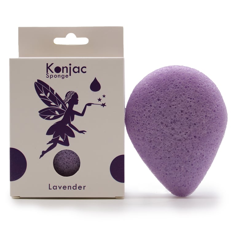Natural Lavender Teardrop Konjac Sponge - Gentle Calming Cleansing Beauty Tool