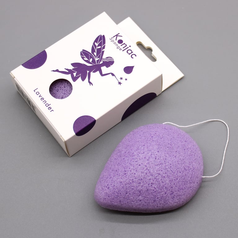 Natural Lavender Teardrop Konjac Sponge - Gentle Calming Cleansing Beauty Tool