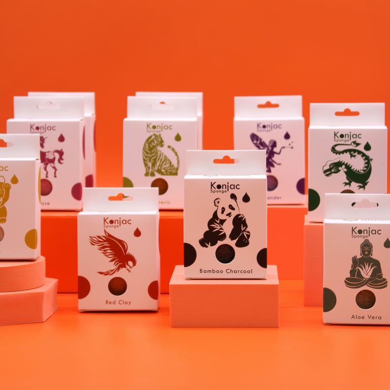 Natural Konjac Sponge - Gentle Cleaning for Sensitive Skin and Face with Teardrop Design