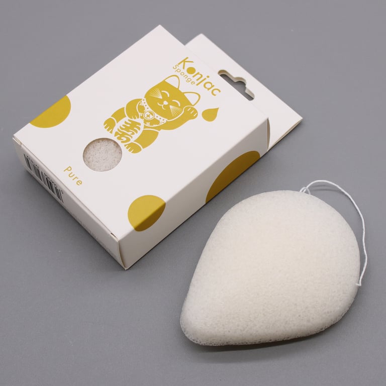 Natural Konjac Sponge - Gentle Cleaning for Sensitive Skin and Face with Teardrop Design
