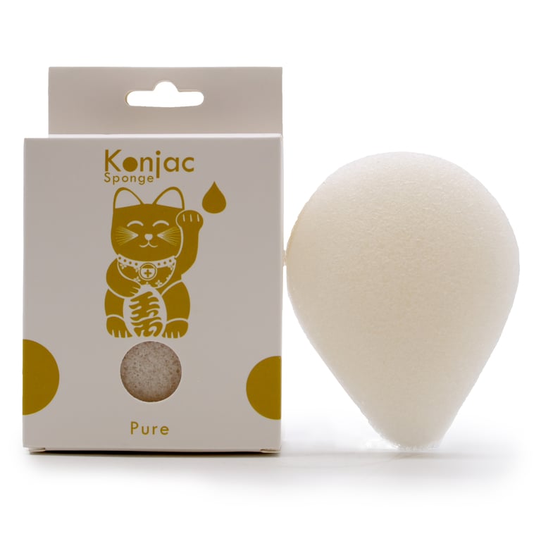Natural Konjac Sponge - Gentle Cleaning for Sensitive Skin and Face with Teardrop Design