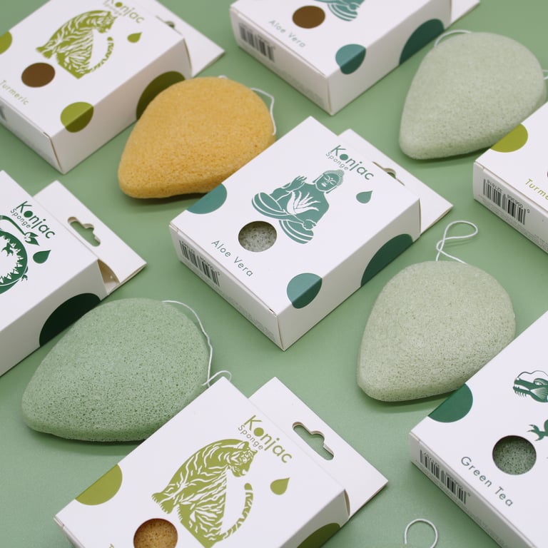 Natural Aloe Vera Konjac Sponge - Gentle Exfoliating Face Cleanser for Healing Skin