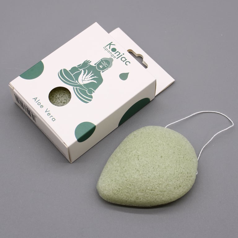 Natural Aloe Vera Konjac Sponge - Gentle Exfoliating Face Cleanser for Healing Skin