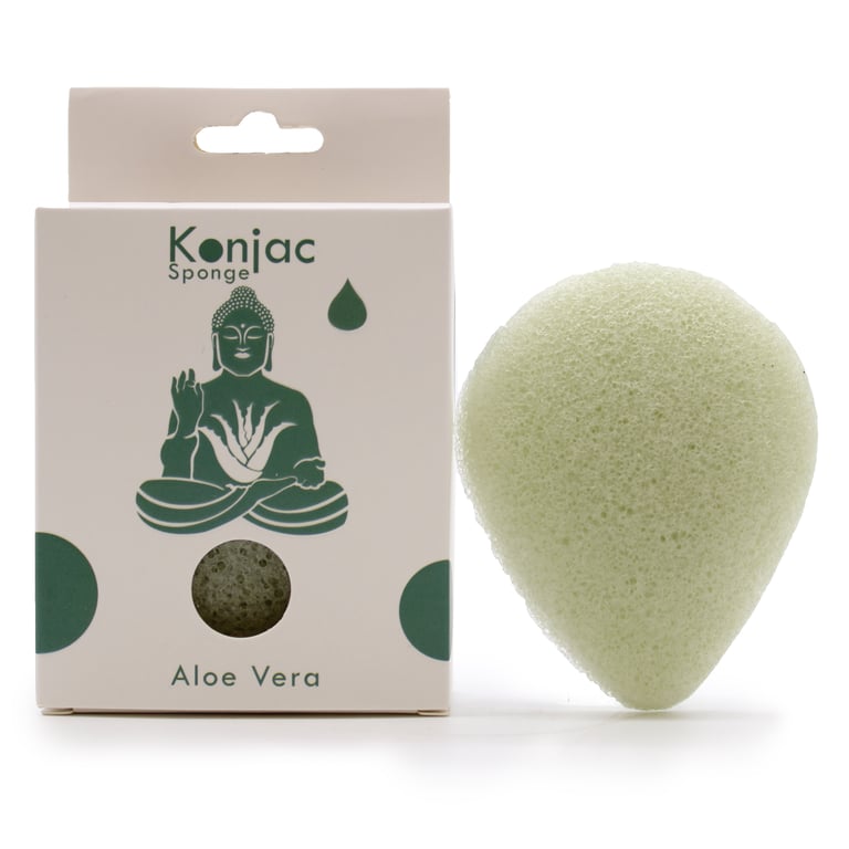 Natural Aloe Vera Konjac Sponge - Gentle Exfoliating Face Cleanser for Healing Skin
