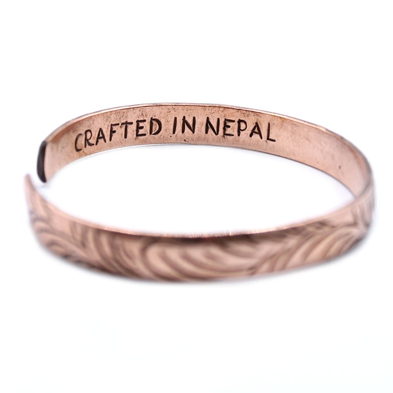 Copper Tibetan Slim Tribal Swirl Ethnic Bracelet