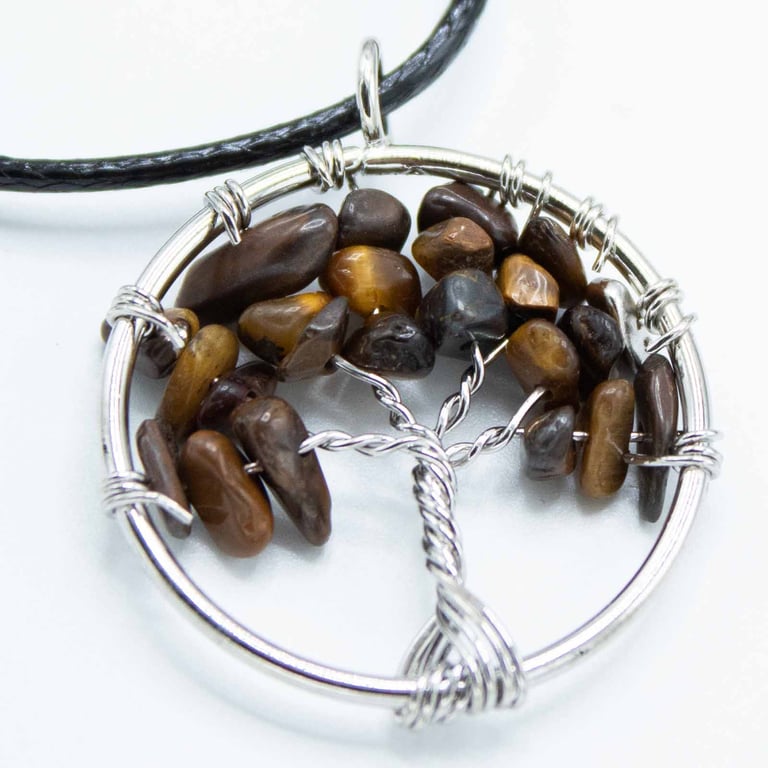 Tree of Life Pendant - Tiger Eye Spiritual Jewelry Necklace