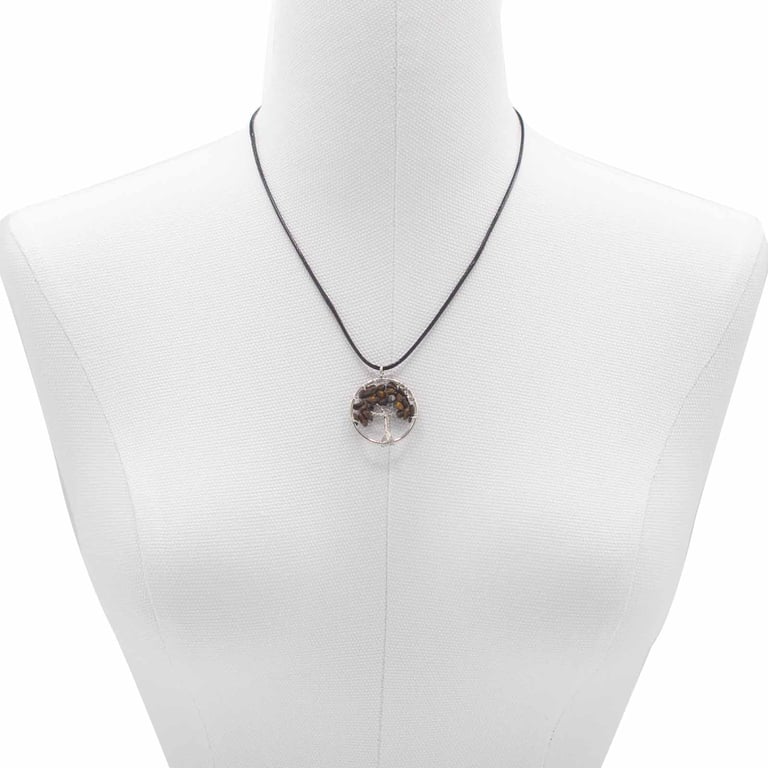 Tree of Life Pendant - Tiger Eye Spiritual Jewelry Necklace
