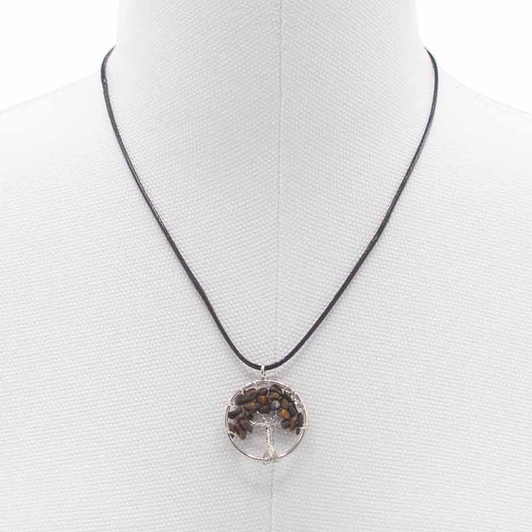 Tree of Life Pendant - Tiger Eye Spiritual Jewelry Necklace