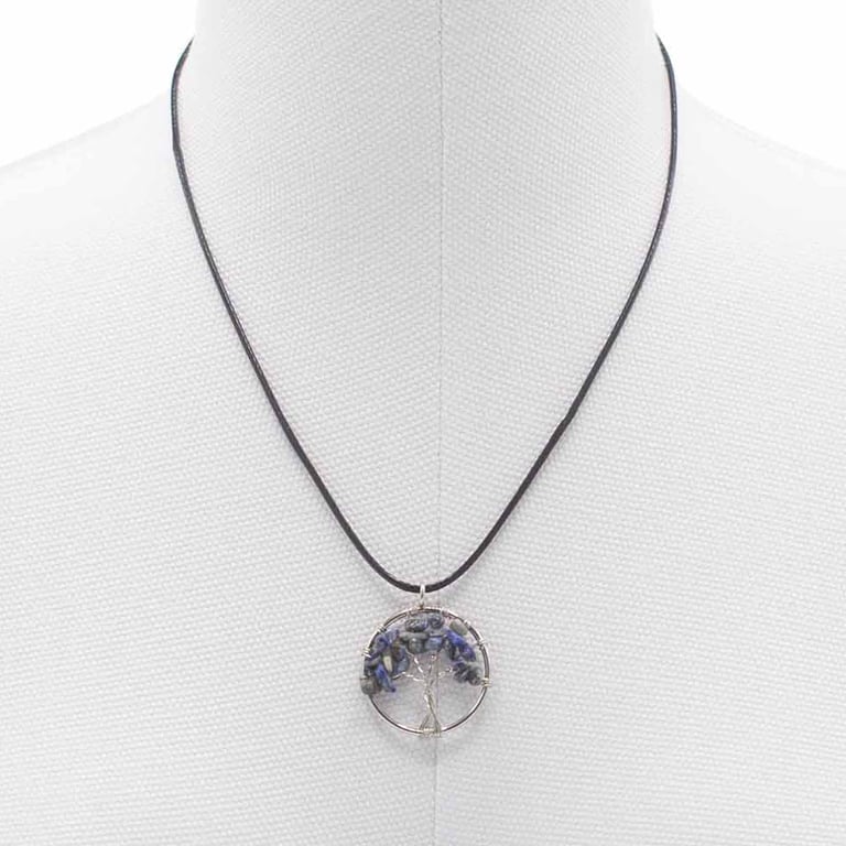 Tree of Life Sodalite Natural Stone Spiritual Healing Meditation Pendant