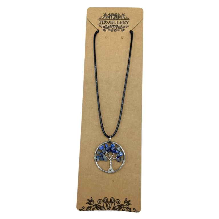 Tree of Life Sodalite Natural Stone Spiritual Healing Meditation Pendant