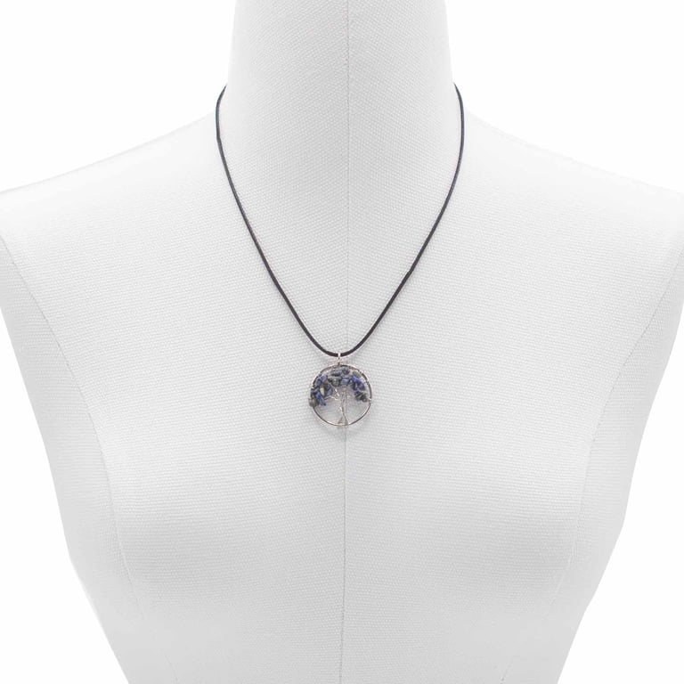 Tree of Life Sodalite Natural Stone Spiritual Healing Meditation Pendant