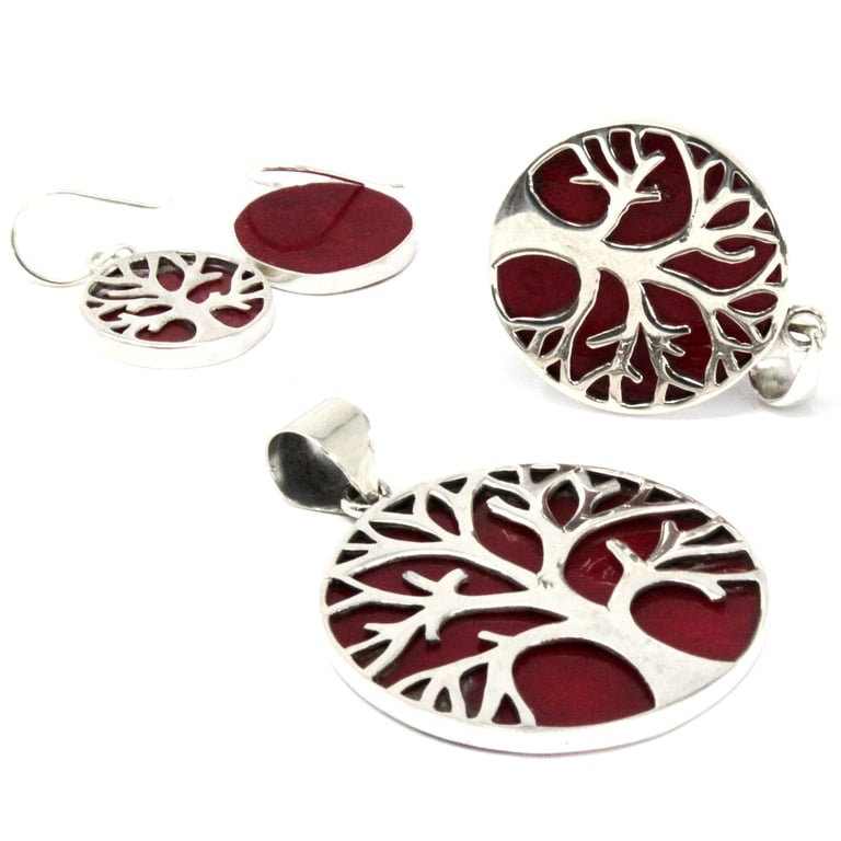 15mm Silver Coral Effect Tree of Life Earrings - Fashionable & Timeless