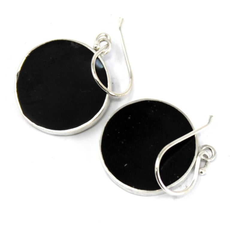15mm Abalone Tree of Life Silver Earrings - Handcrafted
