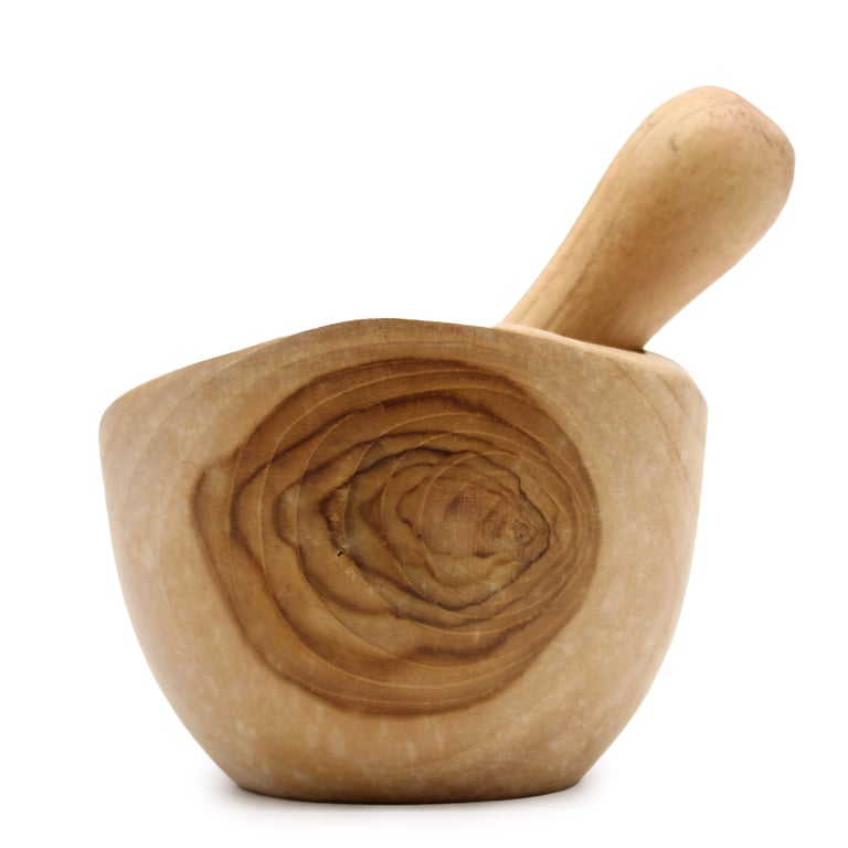 Teak Pestle & Mortar Set - Ergo Med (Ergonomic Design)