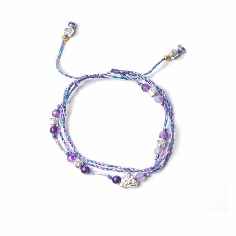 Handcrafted Protection Bracelet - Temple String & Fortune Charm - Unique Collection