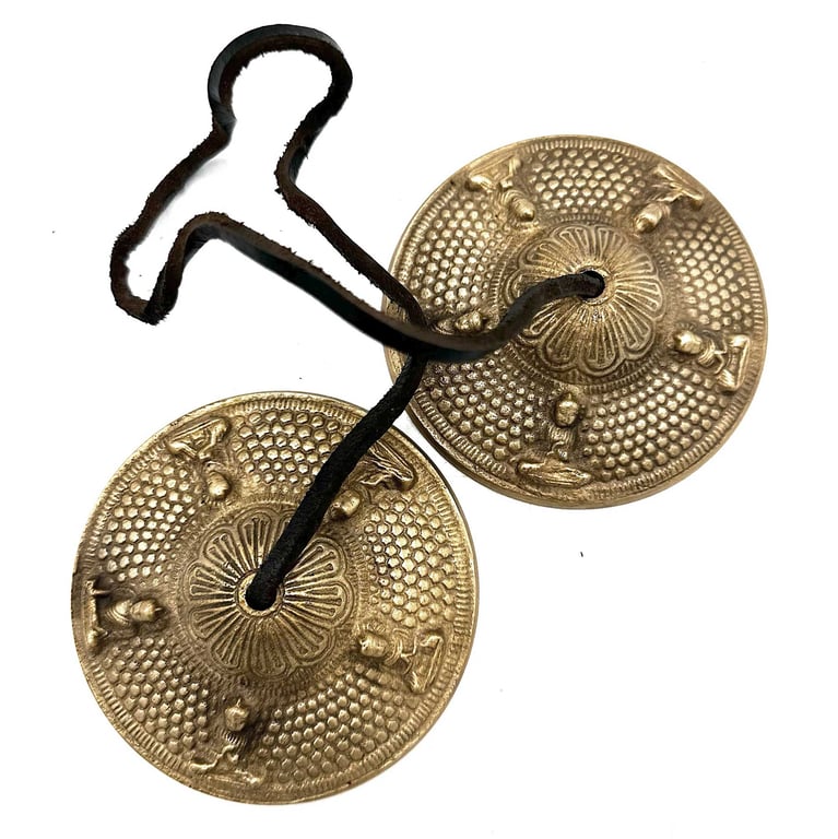 9.5cm Tibetan Five Buddha Tingsha - Authentic Handcrafted Chime