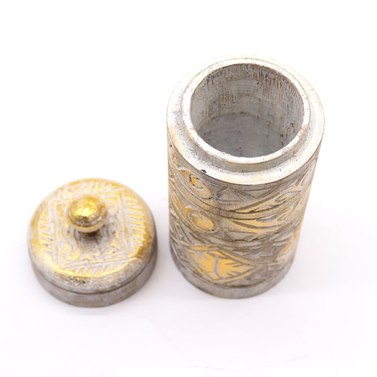 Tall White & Gold Container - Durable Storage Solution by Brand Name