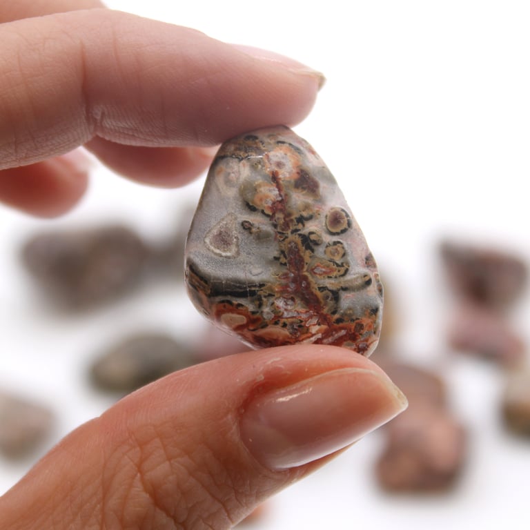Natural Leopard Skin M Tumble Stone - Geode Healing Meditation Stone