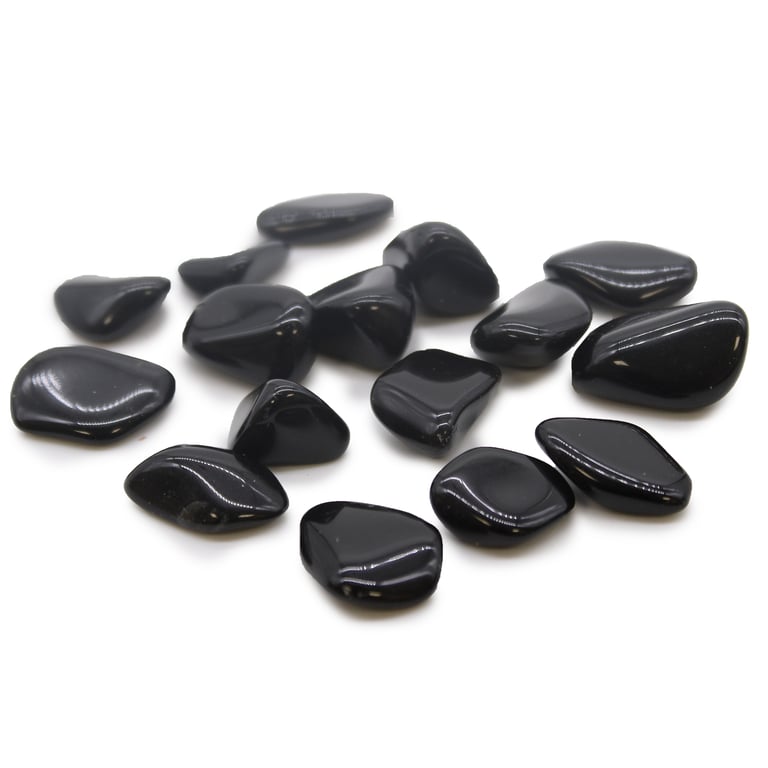Obsidian Black M Tumble Stone - Natural Healing Crystal for Meditation and Therapy