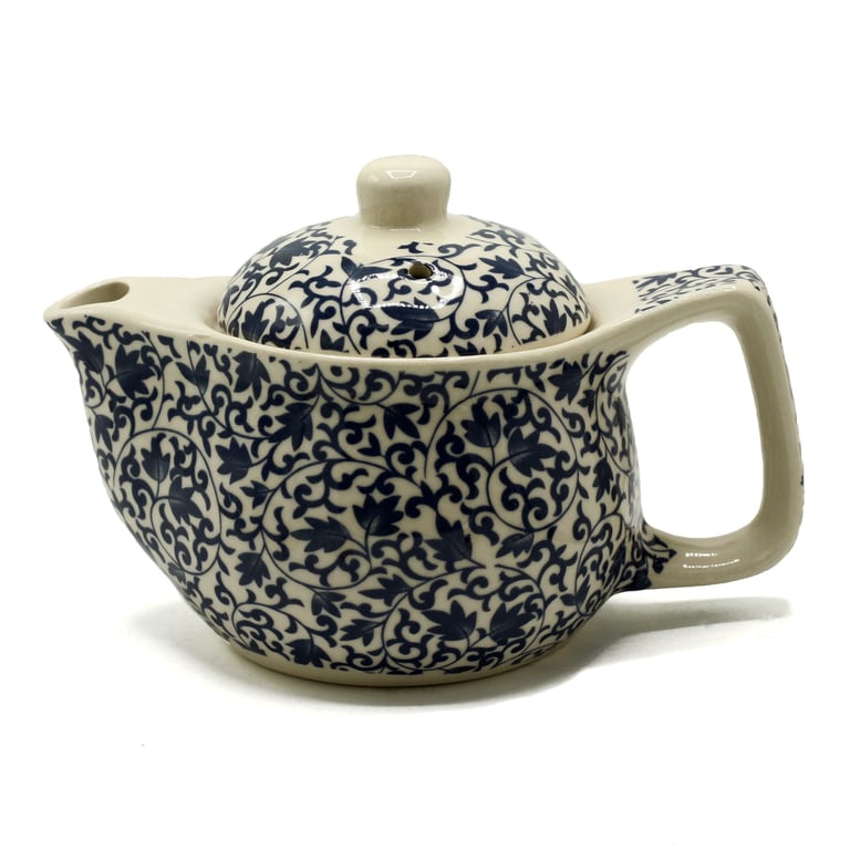Ceramic Small Herbal Teapot - Blue Pattern Tea Brewing Set Home Tea Set