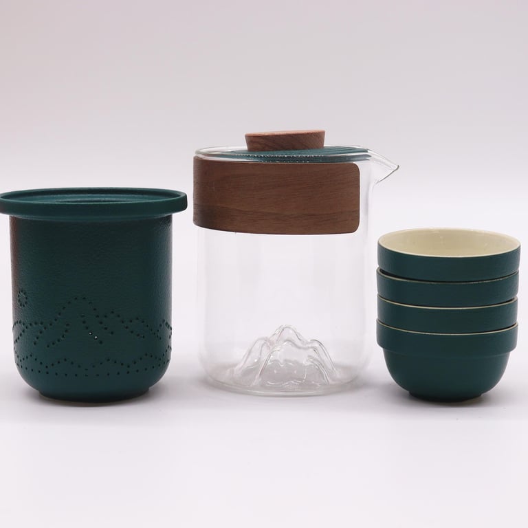 Travel Mountain Teapot Set (4-Piece) - Portable & Compact - Four Friends Brand