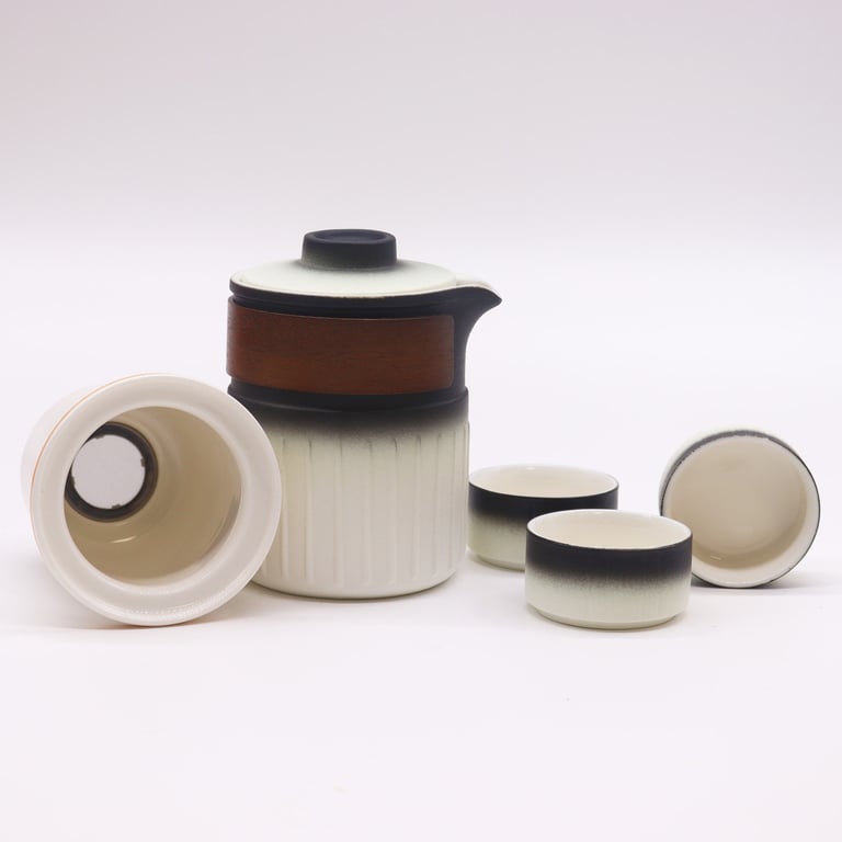 Ceramic Travel Teapot Set (3-Piece) - Portable & Compact