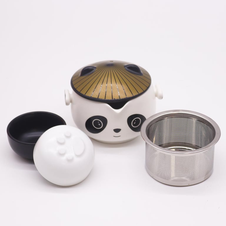 Travel Mug Set (2 Cups) - Kung Fu Panda Design - Portable Teapot