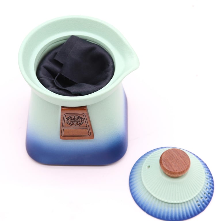 Teapot Set & Cups (3) - Blue Heaven - Ceramic Temple Design