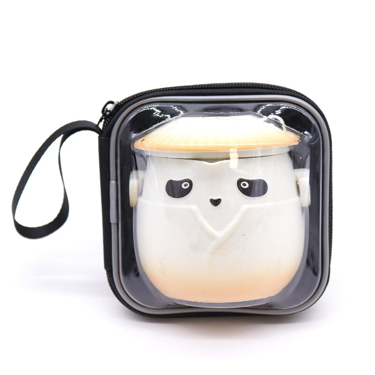 Orange Teapot Set (3 Cups) - Panda Design - PandaTeaware