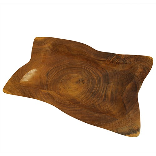20cm Teak Square Plate - Durable & Elegant Diningware