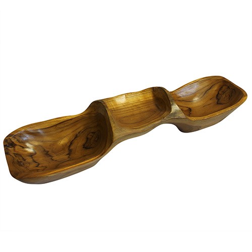 Teak Three-Tier Pyramid Bowl Set (50cm) - Stackable Organizer by Your Brand