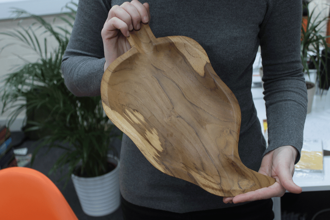 Teak Leaf Bowl (32cm) - Durable & Unique Design - Brand Name