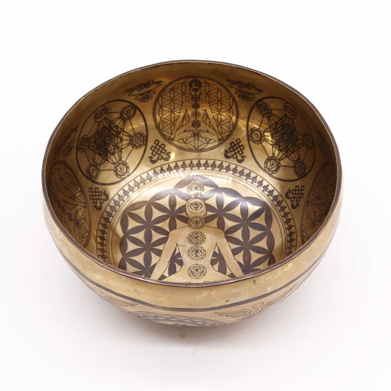 7 Chakra Tibetan Healing Engraved Bowl (16cm) - Balancing Mind & Body