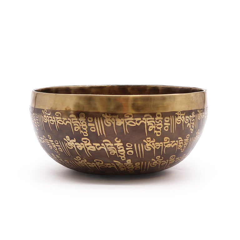 16cm Tibetan Mantra Engraved Healing Bowl - Spiritual Wellness Boutique
