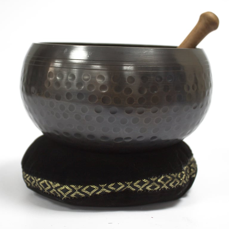 Singing Bowl Velvet Cushion - 11cm Meditation and Mindfulness Home Decor Accessory