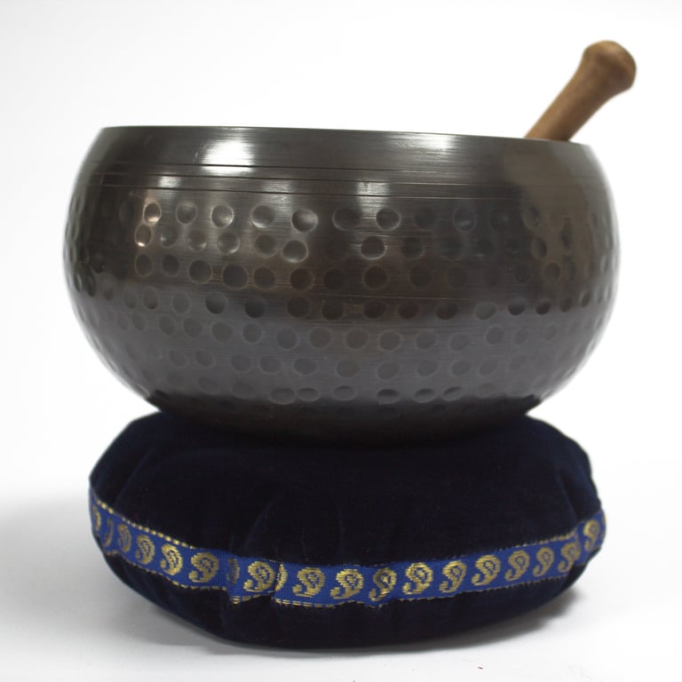 Singing Bowl Velvet Cushion - 11cm Meditation and Mindfulness Home Decor Accessory