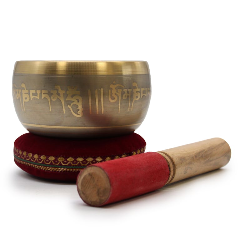 Singing Bowl Velvet Cushion - 11cm Meditation and Mindfulness Home Decor Accessory
