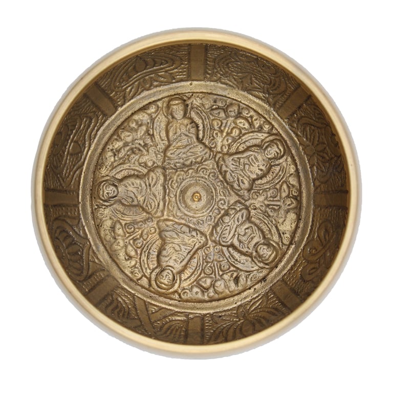 Large Five Buddha Singing Bowl - Handcrafted for Meditative Sound Experience