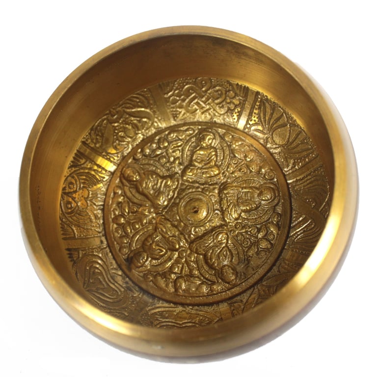 Large Five Buddha Singing Bowl - Handcrafted for Meditative Sound Experience