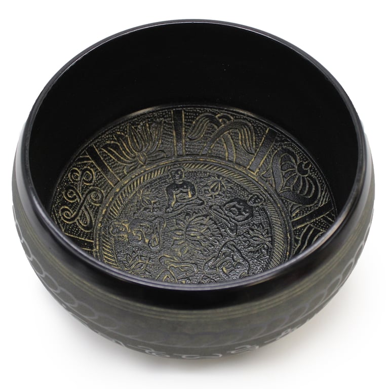 Loud Singing Bowl (Five Buddha Design) - Deep Meditative Sound