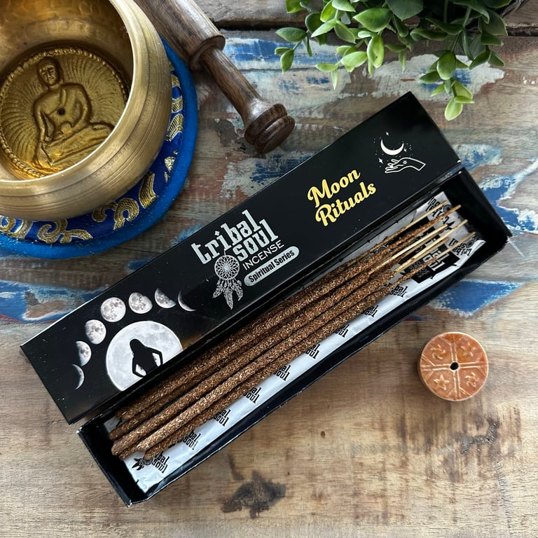 Tribal Soul Spiritual Incense Set - Moon Ritual Holder for Home Wellness and Spirituality