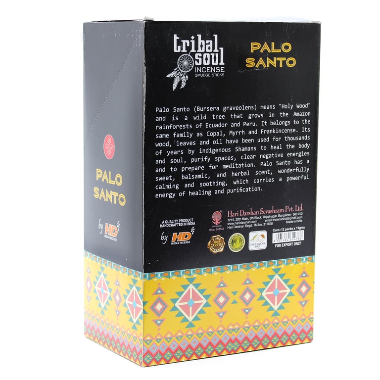 Tribal Soul Palo Santo Incense Sticks - Natural Deodorizer for Relaxation and Stress Relief
