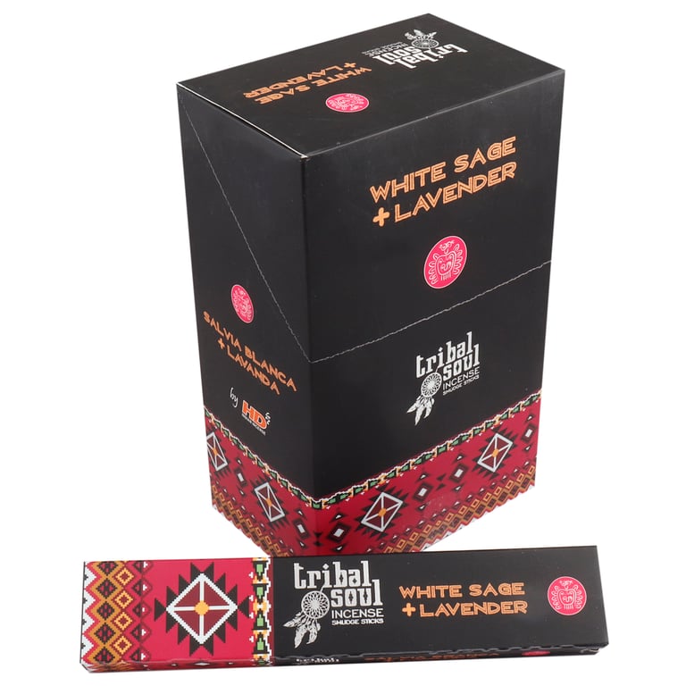 Tribal Soul White Sage Lavender Incense Sticks - Sacred Smudging for Home Aromatherapy Relaxation