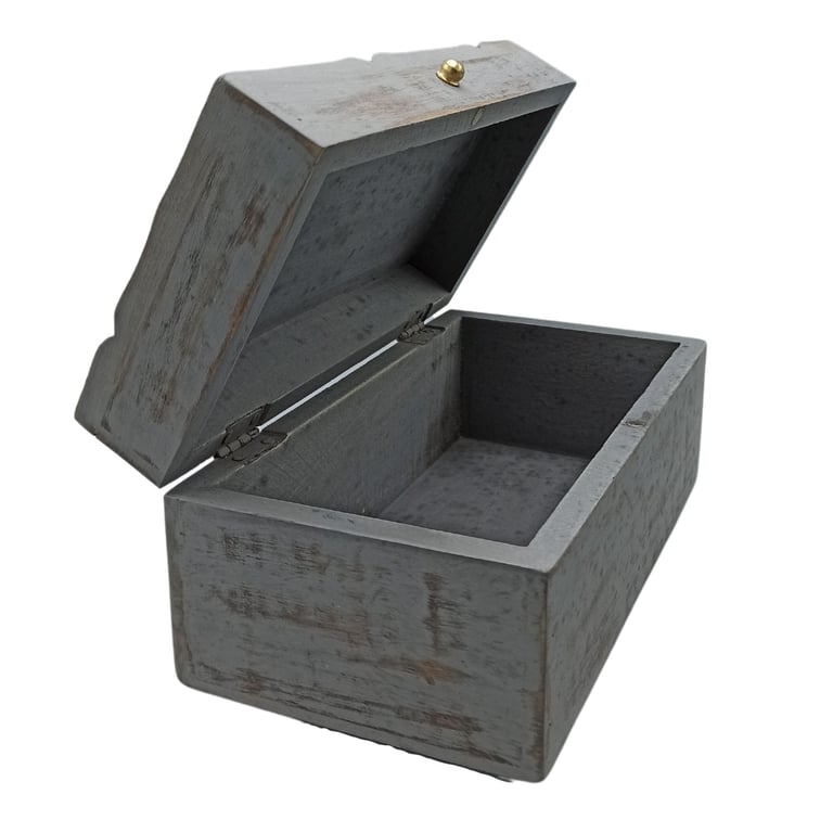 Vintage Deco Storage Box (22x12x10cm, Grey Star) - Multi-Purpose Organizer